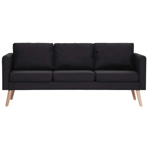 2-dijelni set sofa od tkanine crni - Crna dvosjed + trosjed Cijena