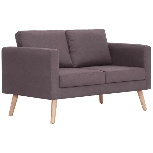 2-dijelni set sofa od tkanine bež - Sivo-smeđa dvosjed + trosjed Cijena