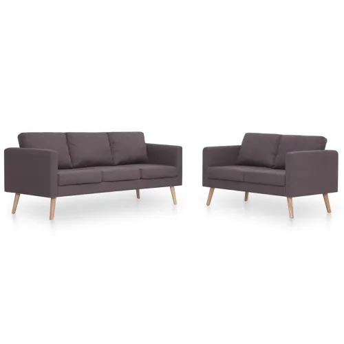 2-dijelni set sofa od tkanine bež - Sivo-smeđa dvosjed + trosjed Cijena