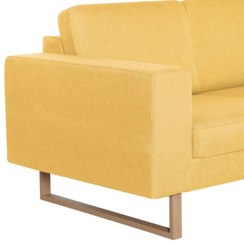 2-dijelni set sofa od tkanine žuti - Žuta dvosjed + trosjed Cijena