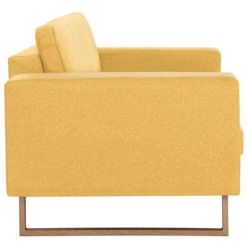 2-dijelni set sofa od tkanine žuti - Žuta dvosjed + trosjed Cijena