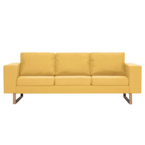 2-dijelni set sofa od tkanine žuti - Žuta dvosjed + trosjed Cijena