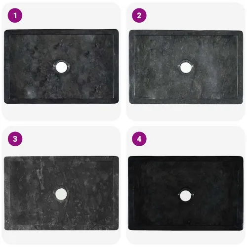 Lavabo - Umivaonik 45 x 30 x 12 cm mramorni visoki sjaj crni - Crna Cijena
