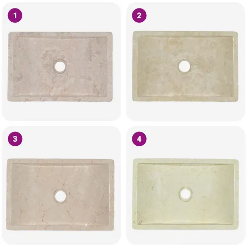 Lavabo - Umivaonik 45 x 30 x 12 cm mramorni visoki sjaj krem - Krema Cijena