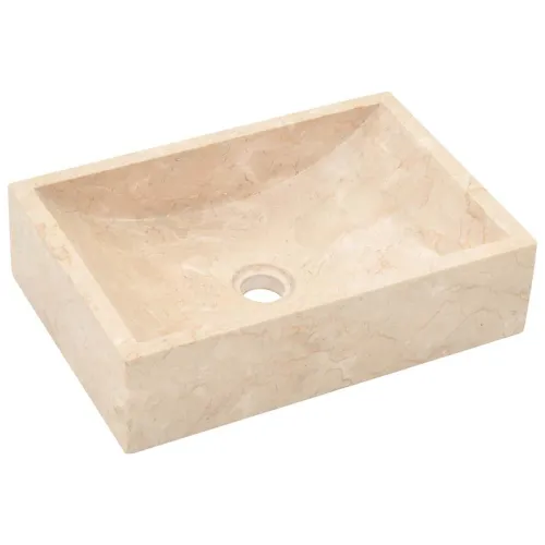 Lavabo - Umivaonik 45 x 30 x 12 cm mramorni visoki sjaj krem - Krema Cijena