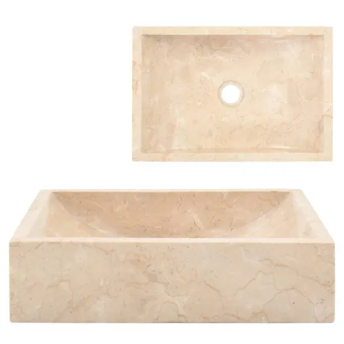 Lavabo - Umivaonik 45 x 30 x 12 cm mramorni visoki sjaj krem - Krema Cijena