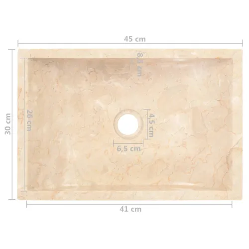 Lavabo - Umivaonik 45 x 30 x 12 cm mramorni visoki sjaj krem - Krema Cijena