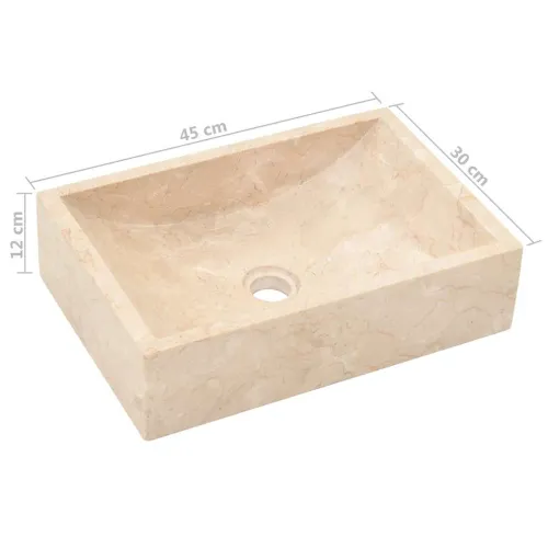 Lavabo - Umivaonik 45 x 30 x 12 cm mramorni visoki sjaj krem - Krema Cijena