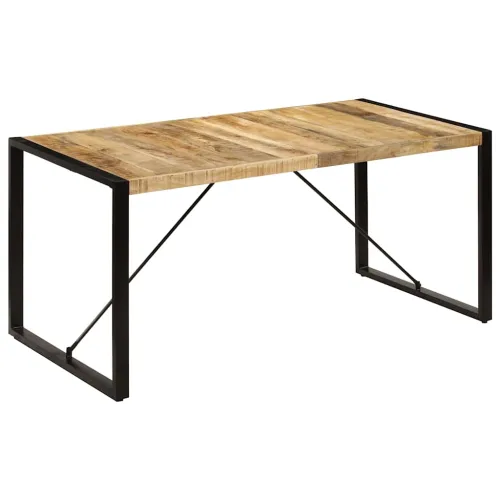 Blagovaonski stol od masivnog drva manga 160 x 80 x 75 cm - Crna 160 x 80 x 75 cm masivno drvo manga Cijena