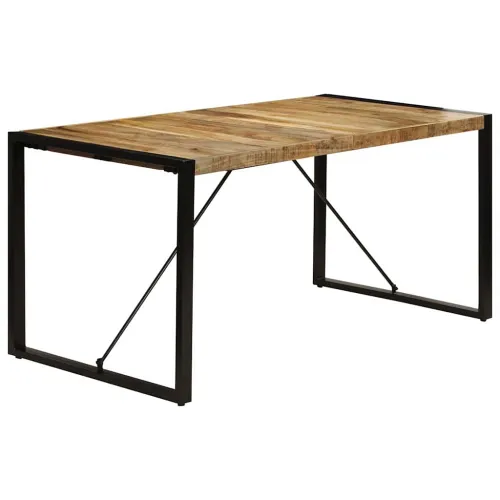Blagovaonski stol od masivnog drva manga 160 x 80 x 75 cm - Crna 160 x 80 x 75 cm masivno drvo manga Cijena