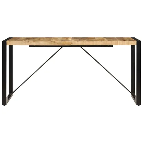 Blagovaonski stol od masivnog drva manga 160 x 80 x 75 cm - Crna 160 x 80 x 75 cm masivno drvo manga Cijena