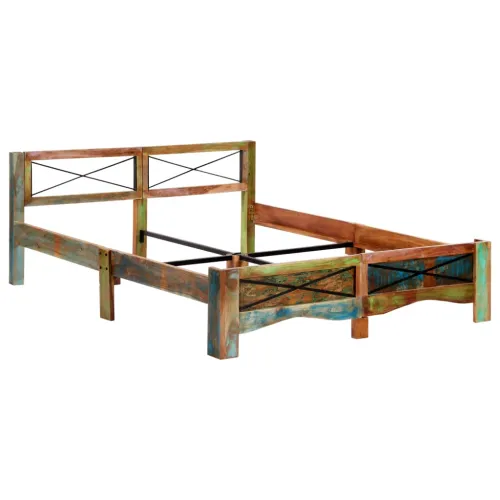 Okvir kreveta od masivnog obnovljenog drva 160 x 200 cm - 160 x 200 cm Cijena