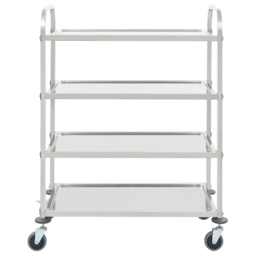 Kuhinjska kolica s 4 razine od nehrđajućeg čelika 107x55x125 cm - 107 x 55 x 125 cm (4 razine) Cijena