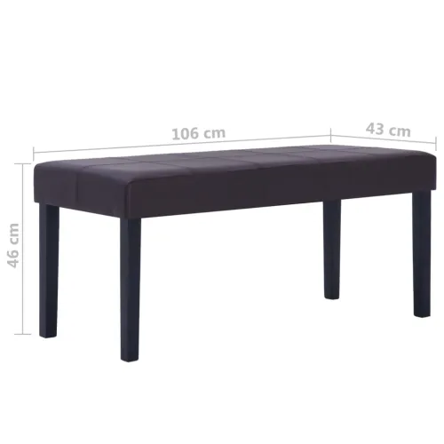 Klupa od umjetne kože 106 cm smeđa - Tamno smeđa Cijena
