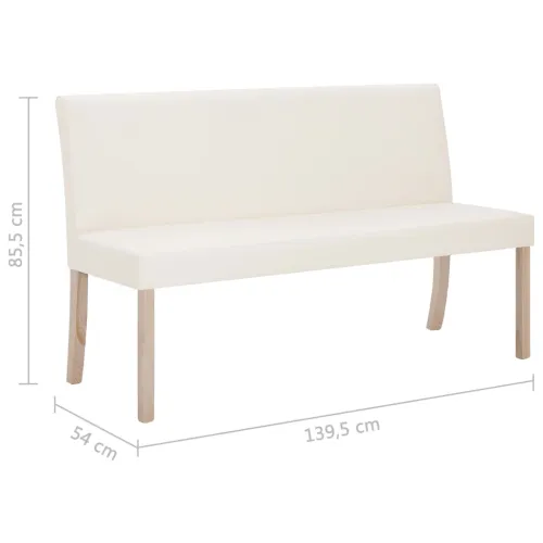 Klupa od umjetne kože 139,5 cm krem - Krema Cijena