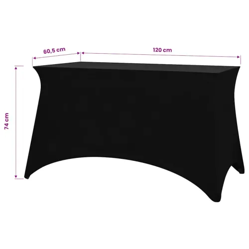 Rastezljiva Navlaka za Stol 2 kom 120x60,5x74 cm Crna - Crna 120 x 60.5 x 74 cm 2 Crna Cijena