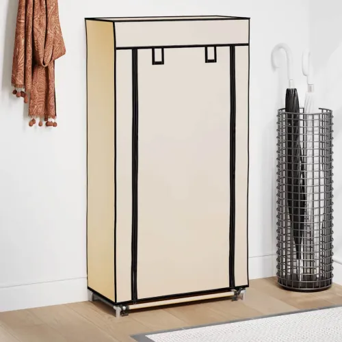 282429 Shoe Kabinet with Cover Cream 58x28x106 cm Fabric - Krema 58 x 28 x 106 cm 1 1 Cijena