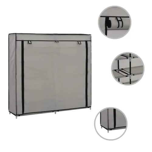 Shoe Kabinet with Cover Grey 115x28x110 cm Fabric - Siva Cijena