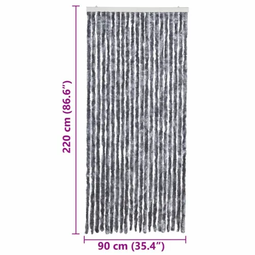 Zavjesa protiv muha - Zastor protiv insekata srebrni 90 x 220 cm šenil - Srebrno 90 x 220 cm Cijena
