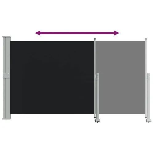 Uvlačiva bočna tenda za terasu 140 x 300 cm crna - Crna 140 x 300 cm Cijena