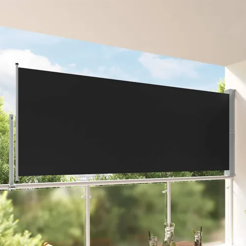 Uvlačiva bočna tenda za terasu 140 x 300 cm crna - Crna 140 x 300 cm Cijena