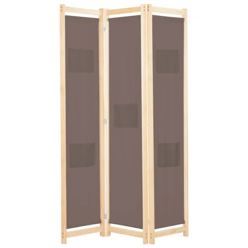 Paravan - Sobna pregrada s 3 panela od tkanine 120 x 170 x 4 cm smeđa - Smeđa 3 1 Smeđa Cijena
