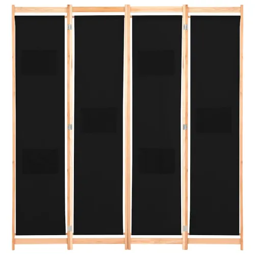 Paravan - Sobna pregrada s 4 panela od tkanine 160 x 170 x 4 cm crna - Crna 4 1 Crna Cijena