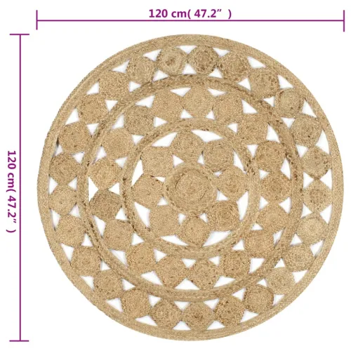Ručno rađeni pleteni tepih od jute 120 cm - 120 cm Cijena