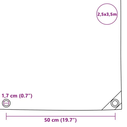 Cerada 650 g/m² 2,5 x 3,5 m bijela - Bijela 2.5 x 3.5 m 1 s ušicama Cijena