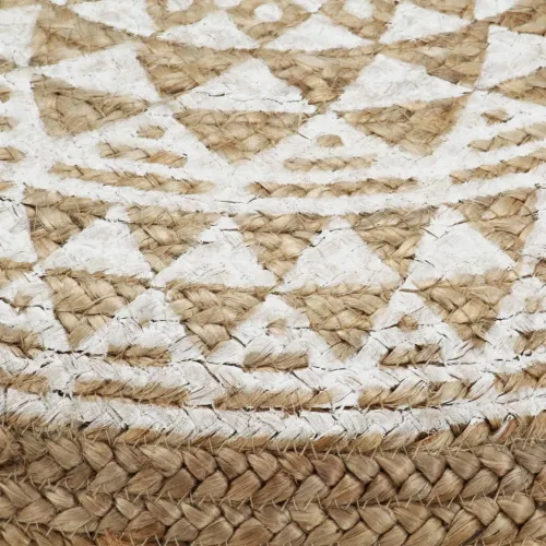 Ručno rađeni tabure od jute 45 x 30 cm bijeli - Bijela 1 Cijena