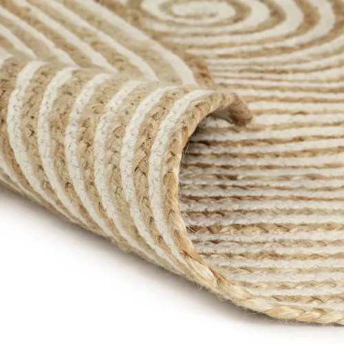 Ručno rađeni tepih od jute sa spiralnim uzorkom bijeli 90 cm - Bijela 90 cm Cijena