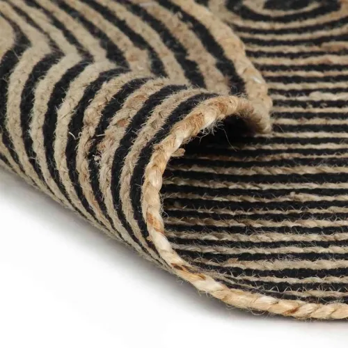 Ručno rađeni tepih od jute sa spiralnim uzorkom crni 90 cm - Crna 90 cm Cijena