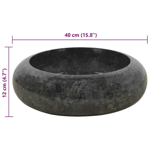 Lavabo - Umivaonik 40 x 12 cm mramorni crni - Crna Cijena