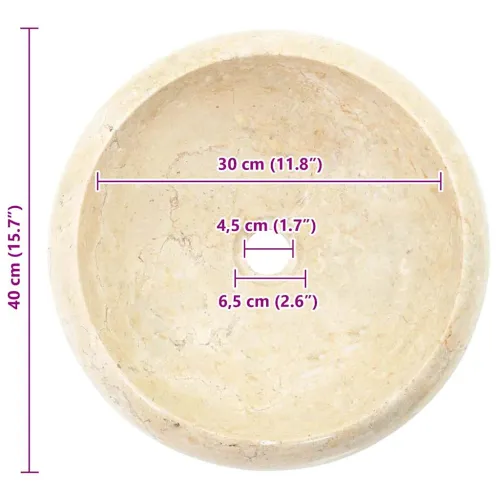Lavabo - Umivaonik 40 x 12 cm mramorni krem - Krema Cijena