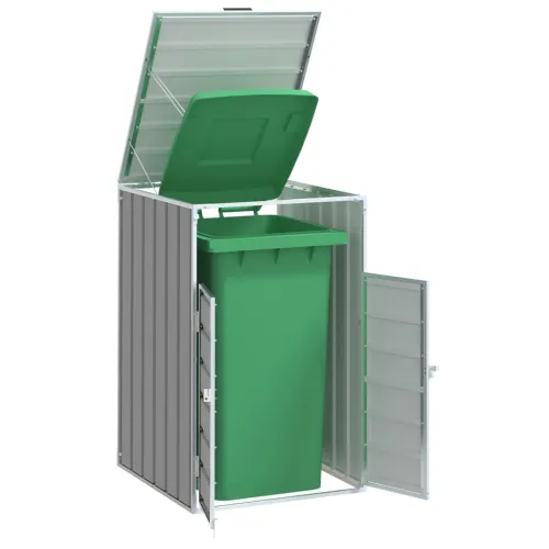 Spremište za jednu kantu za otpad siva 72x81x115 cm čelično - Siva 1 1 Siva Cijena