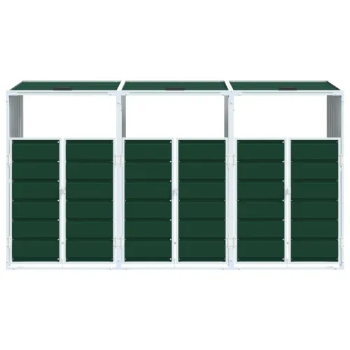 Spremište za 3 kante za otpad zelena 216x81x115 cm čelično - Zelena 3 Cijena