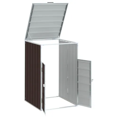 Spremište za 1 kantu za otpad smeđe 72x81x115 cm čelično - Smeđa 1 Cijena