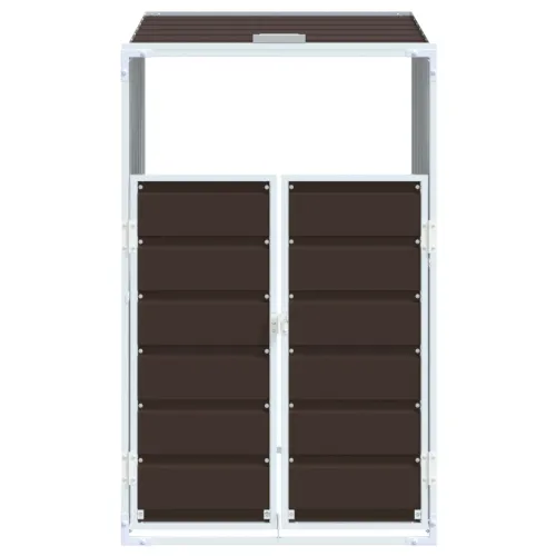 Spremište za 1 kantu za otpad smeđe 72x81x115 cm čelično - Smeđa 1 Cijena