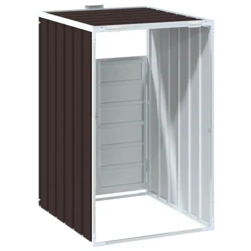 Spremište za 1 kantu za otpad smeđe 72x81x115 cm čelično - Smeđa 1 Cijena