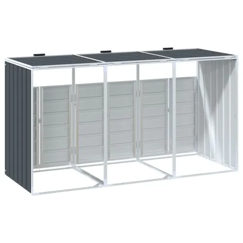 Spremište za 3 kante za otpad antracit 216x81x115 cm čelično - Antracit 3 Cijena