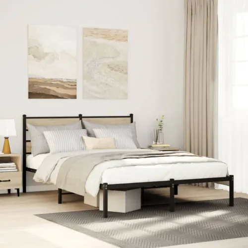 Metalni okvir kreveta bez madraca boja hrasta sonome 160x200 cm - sonoma hrast 160 x 200 cm s uzglavljem Cijena