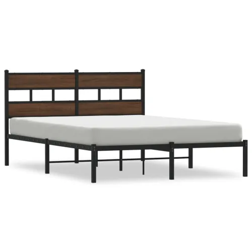 Okvir kreveta bez madraca s uzglavljem boja hrasta 140x190 cm - Smeđi hrast 140 x 190 cm s uzglavljem Cijena