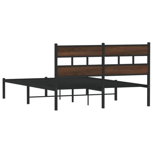 Okvir kreveta bez madraca s uzglavljem boja hrasta 140x190 cm - Smeđi hrast 140 x 190 cm s uzglavljem Cijena