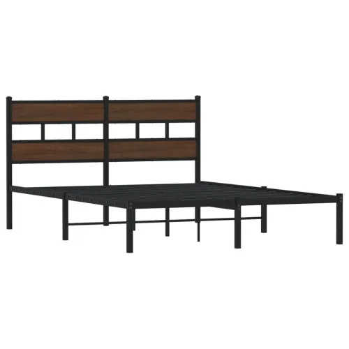 Okvir kreveta bez madraca s uzglavljem boja hrasta 140x190 cm - Smeđi hrast 140 x 190 cm s uzglavljem Cijena