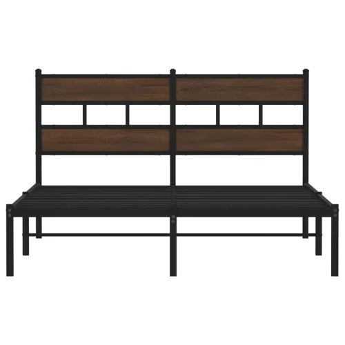 Okvir kreveta bez madraca s uzglavljem boja hrasta 140x190 cm - Smeđi hrast 140 x 190 cm s uzglavljem Cijena
