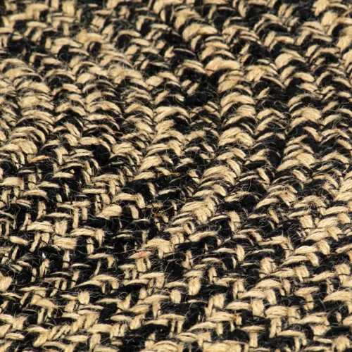 Ručno rađeni tepih od jute crne i prirodne boje 120 cm - Crna 120 cm Cijena