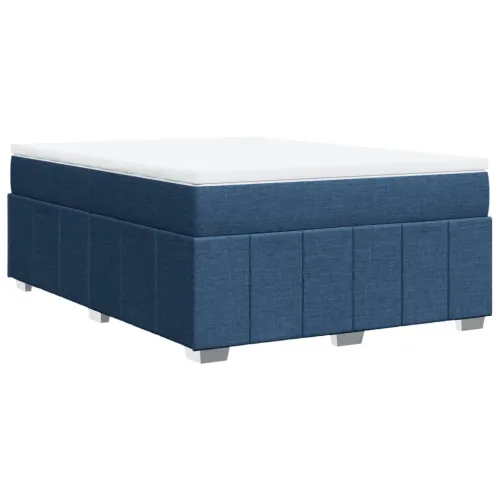 Boxspring - Krevet s oprugama i madracem plavi 160x200 cm od tkanine - Plava 160 x 200 cm Cijena