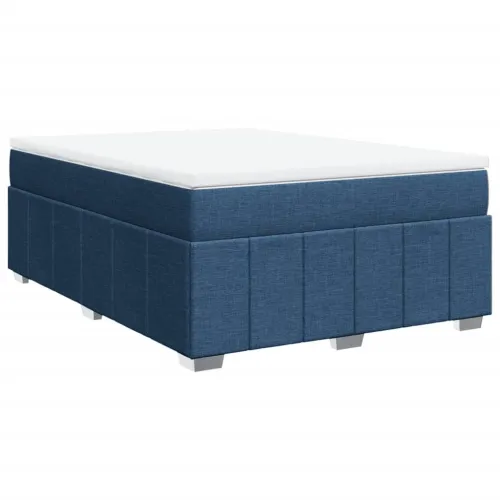 Boxspring - Krevet s oprugama i madracem plavi 160x200 cm od tkanine - Plava 160 x 200 cm Cijena