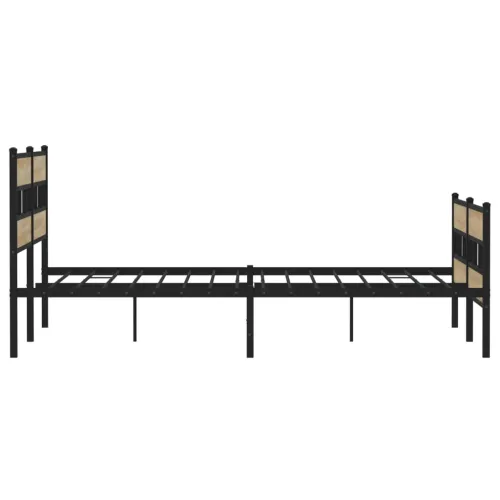 Metalni okvir kreveta bez madraca boja hrasta sonome 200x200 cm - sonoma hrast 200 x 200 cm s uzglavljem i podnožjem Cijena