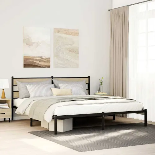 Metalni okvir kreveta bez madraca boja hrasta sonome 180x200 cm - sonoma hrast 180 x 200 cm s uzglavljem Cijena